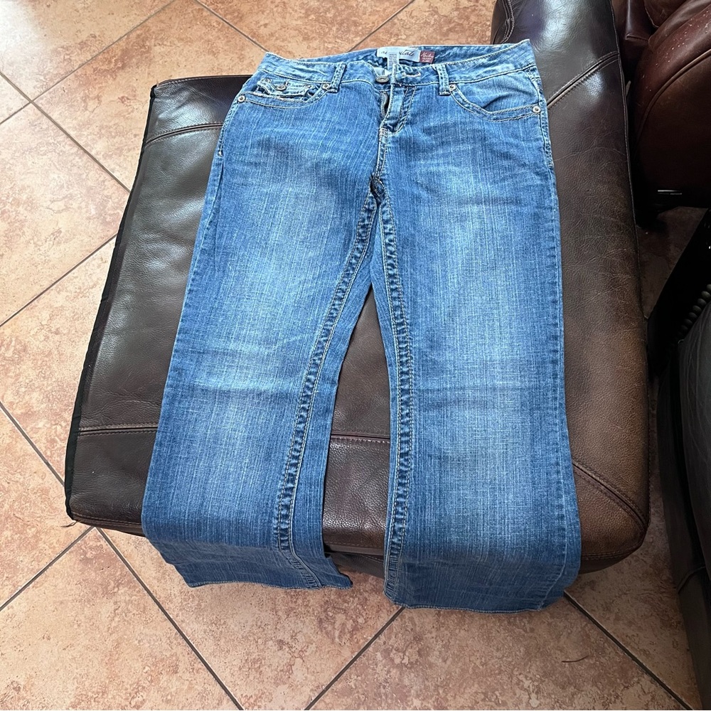 Aeropostale Women's Straight Leg Blue Jeans